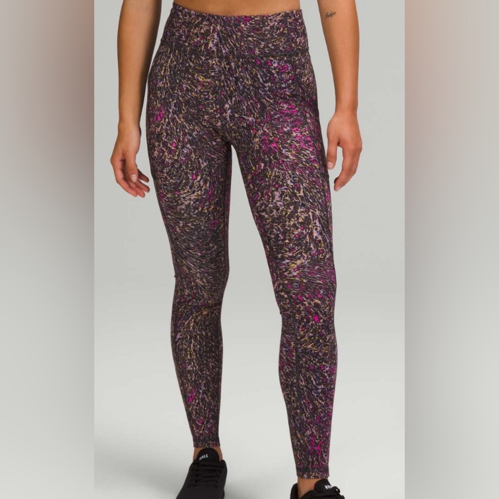 Lululemon Wunder Under High-Rise Leggings Yoga (Cyber Stripe Multi) Size 4 RARE